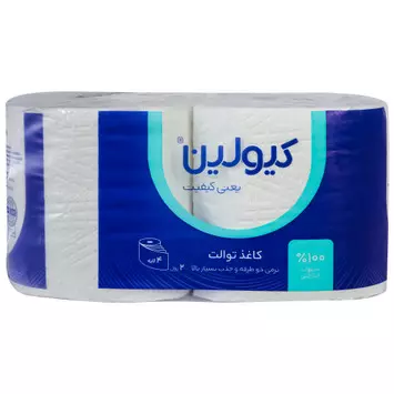 دستمال توالت چهارلایه کیولین بسته 2 عددی