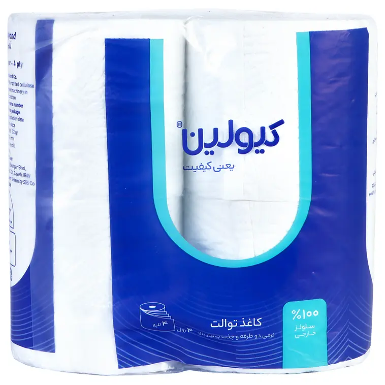 دستمال توالت چهار لایه کیولین بسته 4 عددی