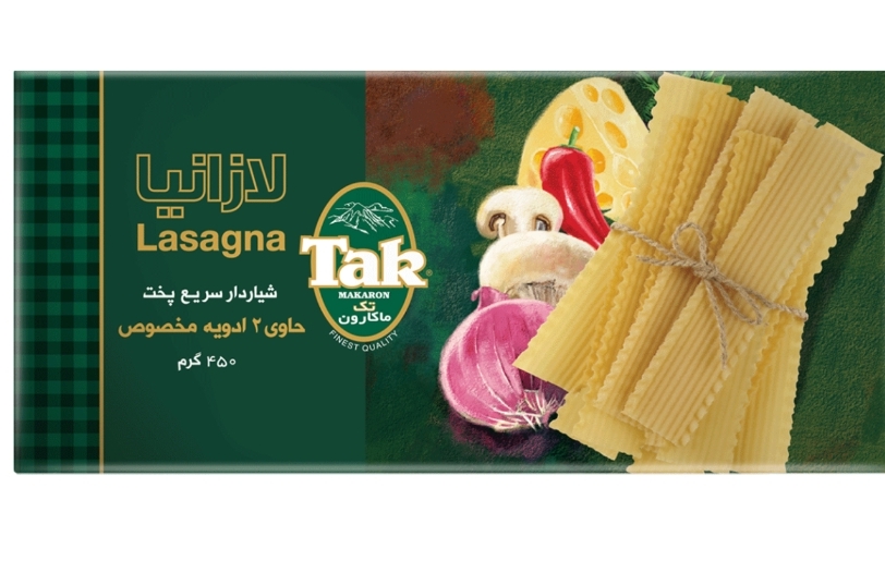 لازانیا شیار دار 450 گرمی تک ماکارون