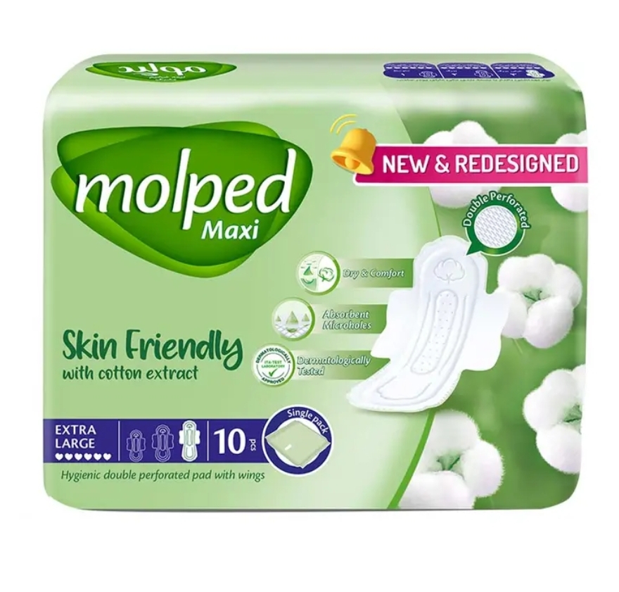 نوار بهداشتی مشبک مولپد مدل maxi soft سایز خیلی بزرگ بسته 10 عددی