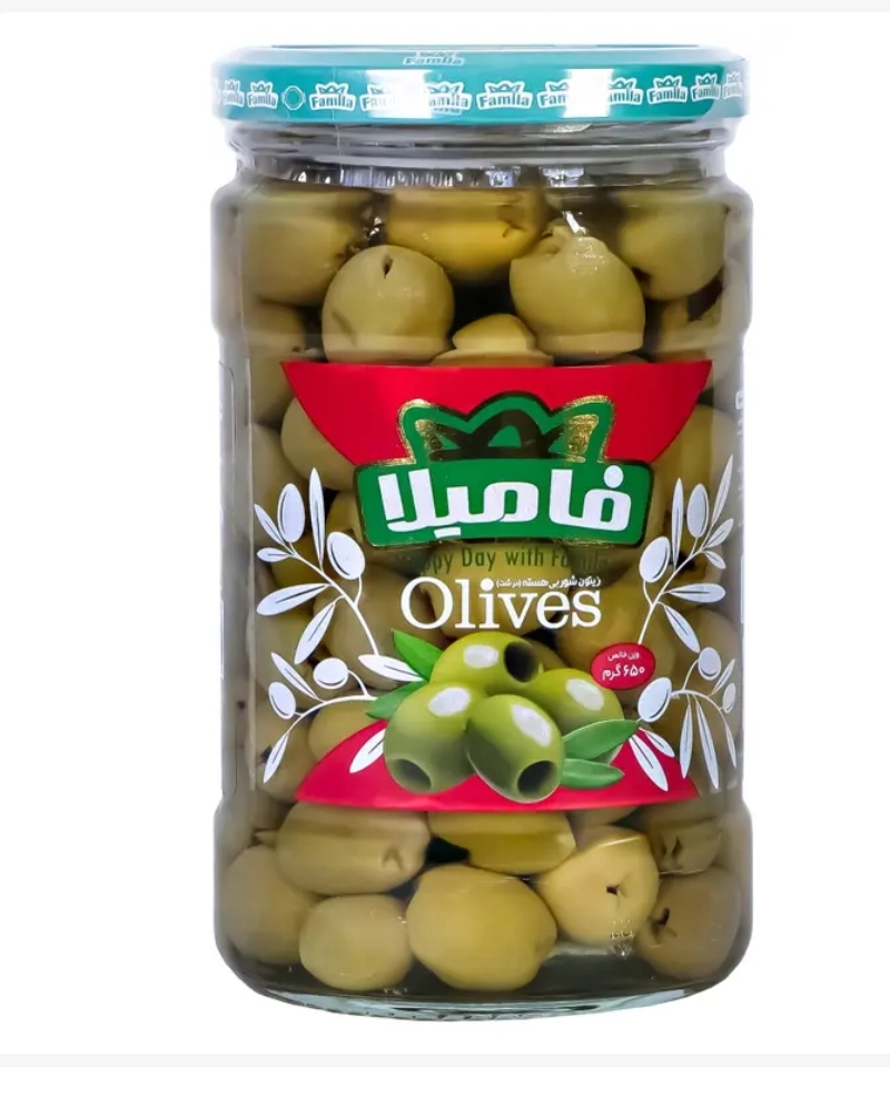 زیتون بدون هسته ممتاز فامیلا 650 گرمی