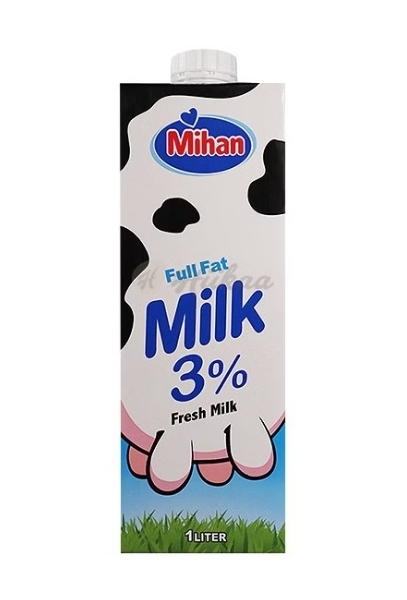 شیر پاکتی پرچرب 1 لیتری میهن