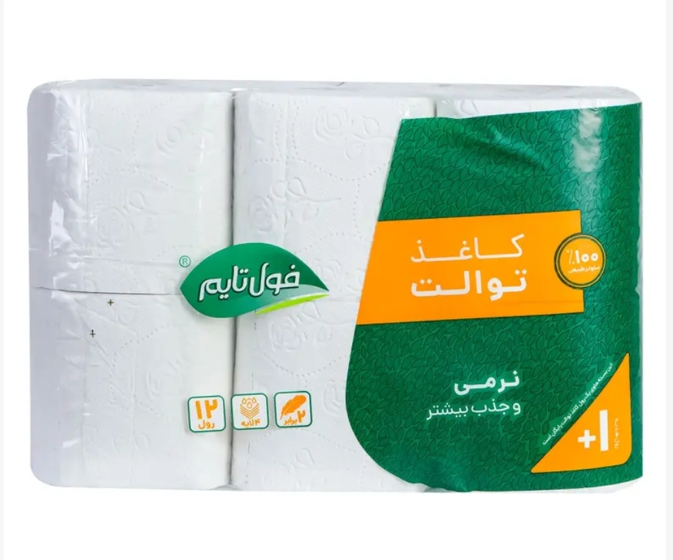 دستمال توالت سافت پک 4 لایه 12 عددی فول تایم