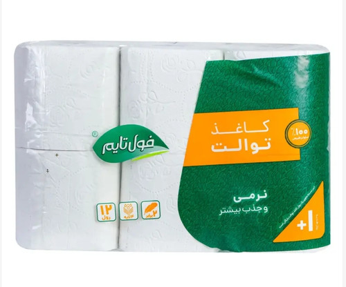 دستمال توالت سافت پک 4 لایه 12 عددی فول تایم