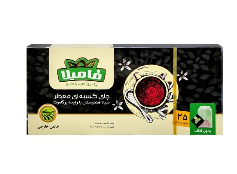 چای کیسه ای معطر فامیلا 50 گرمی بسته 25 عددی