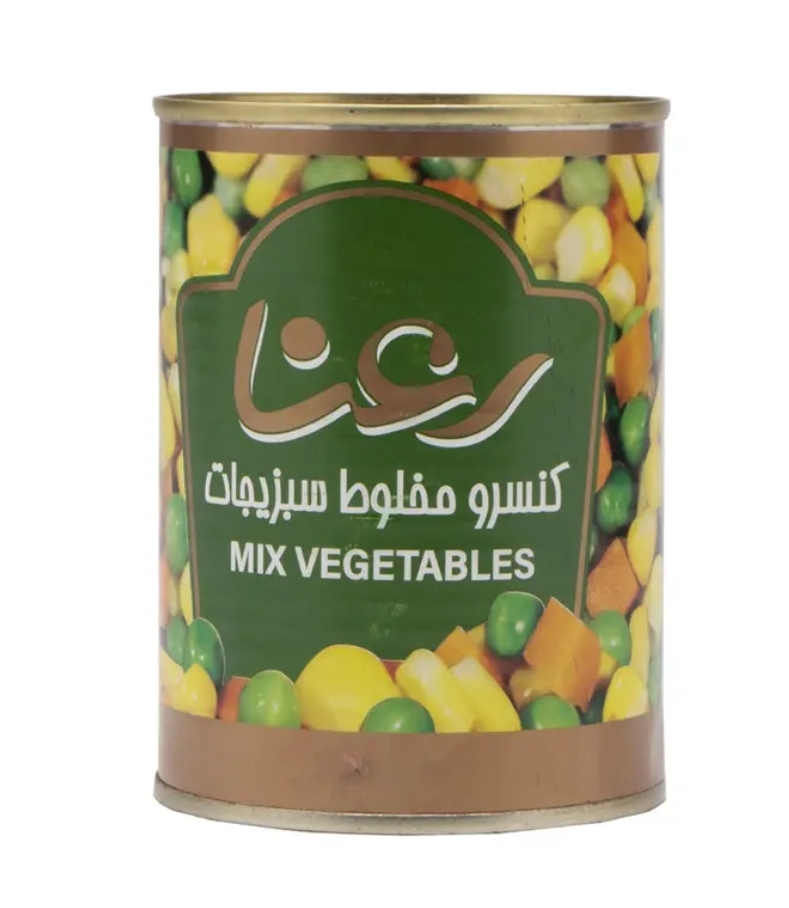 کنسرو مخلوط سبزیجات 380 گرم رعنا