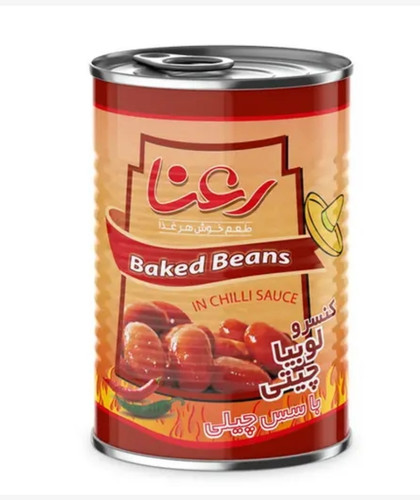 کنسرو لوبیا با سس چیلی 400 گرمی رعنا