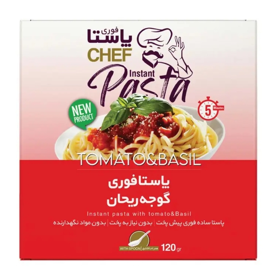 پاستا فوری گوجه و ریحان نیک شف 120گرمی