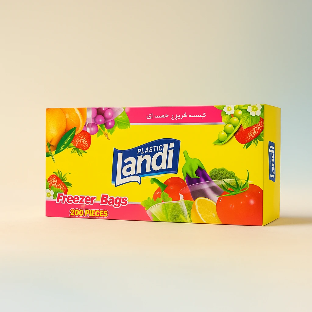 پلاستیک فریز  جعبه ای200 عددی لندی کارتن 20 عددی