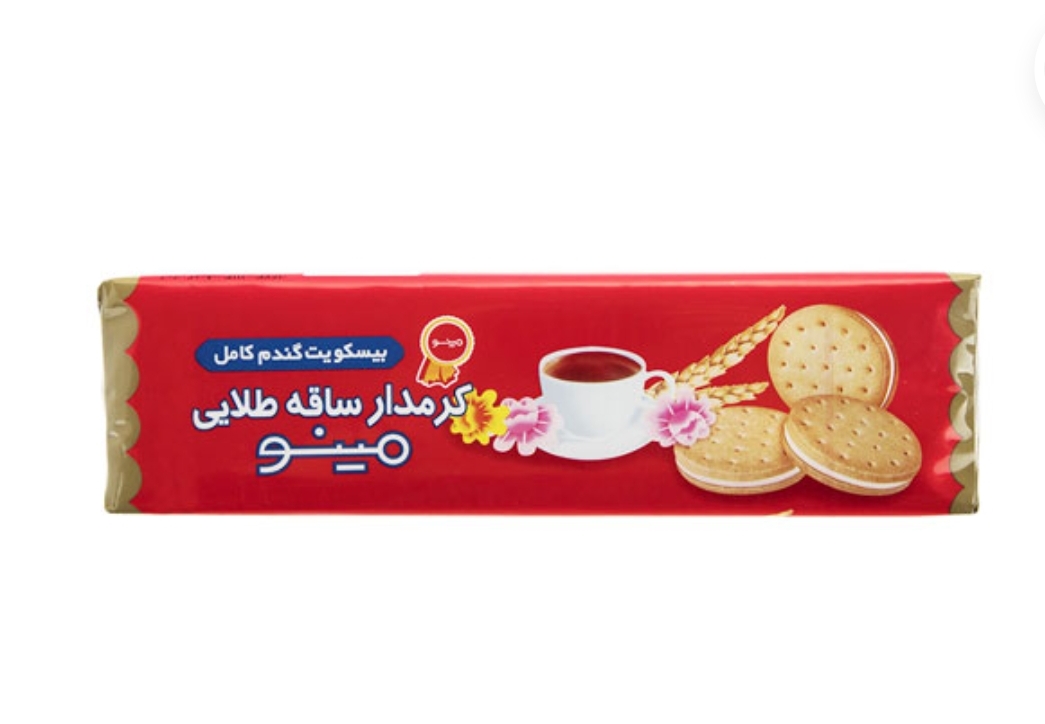 بیسکوئیت کرم دار 192 گرمی ساقه طلایی مینو