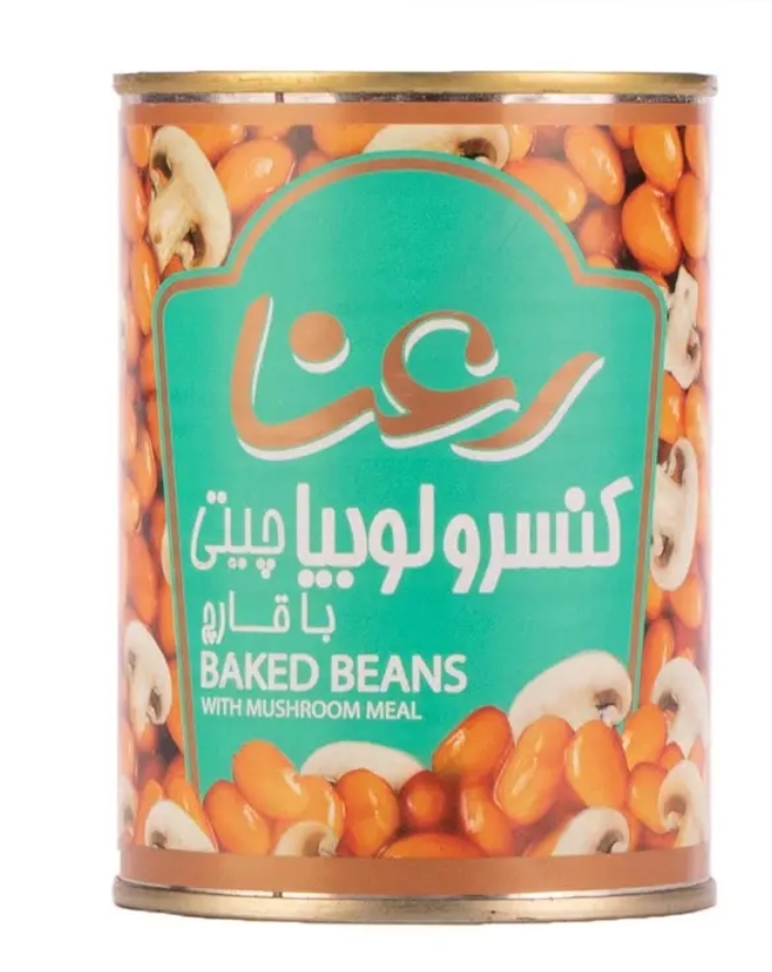 کنسرو لوبیا چیتی با قارچ 400 گرمی رعنا