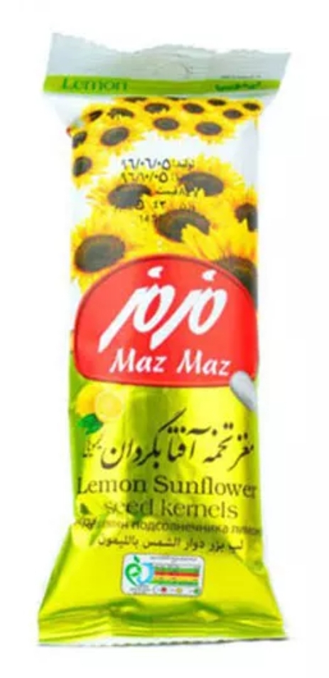 مغز تخمه آفتابگردان لیمویی 35 گرمی مزمز