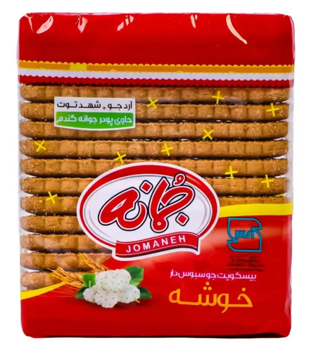 بیسکوئیت جو خوشه شهد توت و شیره خرما 200 گرمی جمانه
