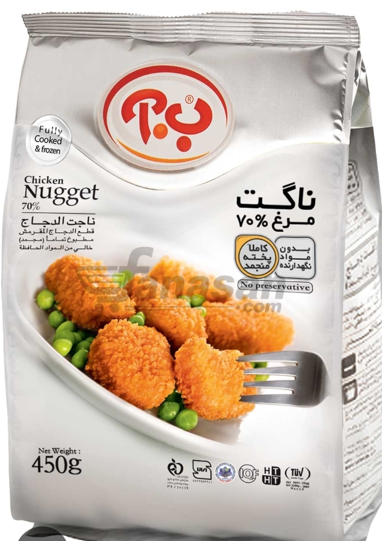 ناگت 70 %مرغ 450 گرمی ب آ