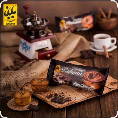 کیک دو قلو شکلاتی کاپ رویال کارتن 24 عددی