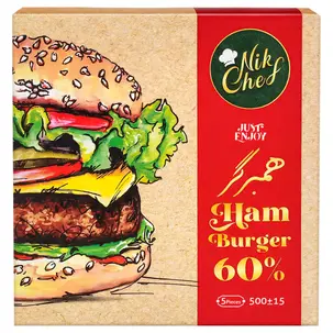 همبرگر گوشت قرمز 60 درصد ۵۰۰ گرمی نیک شف