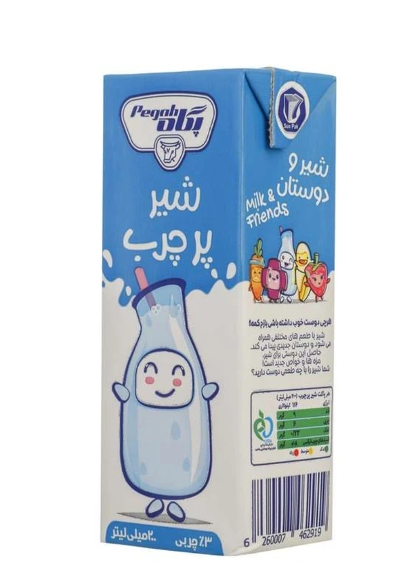 شیر پرچرب 200 سی سی شل 24عددی