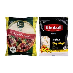 پک نان پیتزا نیک شف و پنیر تاپینگ پیتزا کیمبال